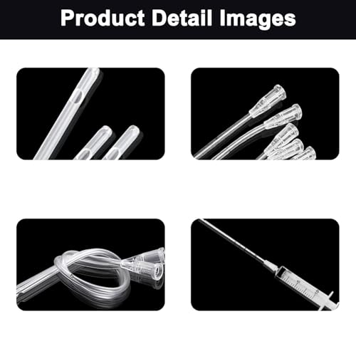 Small Animal Feeding Tube, Puppy Stomach Tube & Kittens NG Tube Kit | For Newborn Pets, Young Birds, Neonatal. Set of 10 Tubes + 1 Syringe (4.7 in) - size: 4.7 in