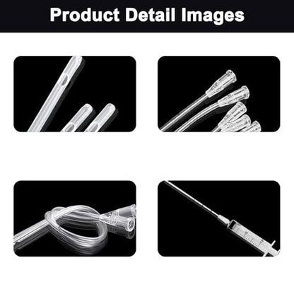 Small Animal Feeding Tube, Puppy Stomach Tube & Kittens NG Tube Kit | For Newborn Pets, Young Birds, Neonatal. Set of 10 Tubes + 1 Syringe (4.7 in) - size: 4.7 in