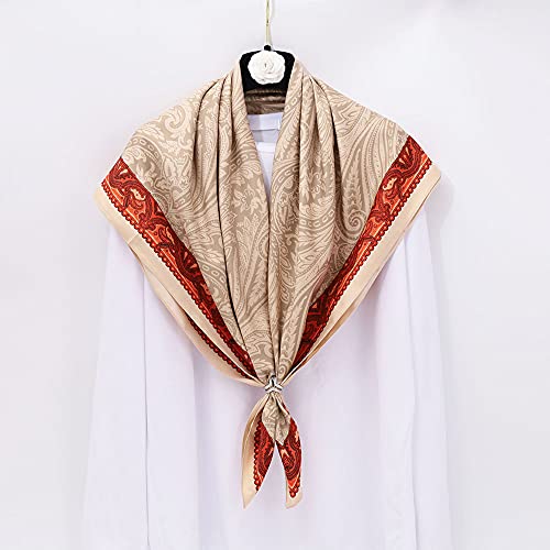 YOUR SMILE Silk Like Scarf Women's Fashion Pattern Large Square Satin Headscarf Headdress - color: 208