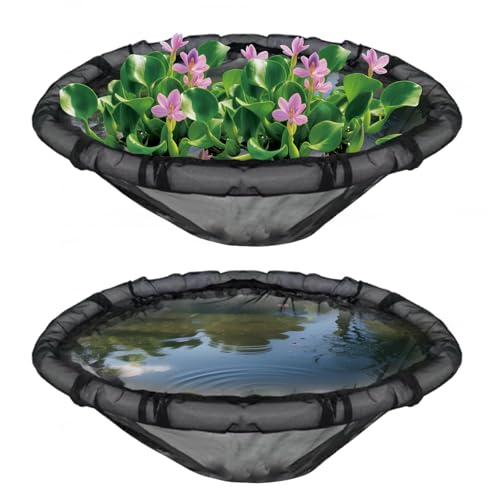 2 Set Floating Flora Fish Barrier, 26in Floating Island Plant Protector | Round Polyester Fine Mesh Pond Corral to Protect Your Plants from Pond Fish