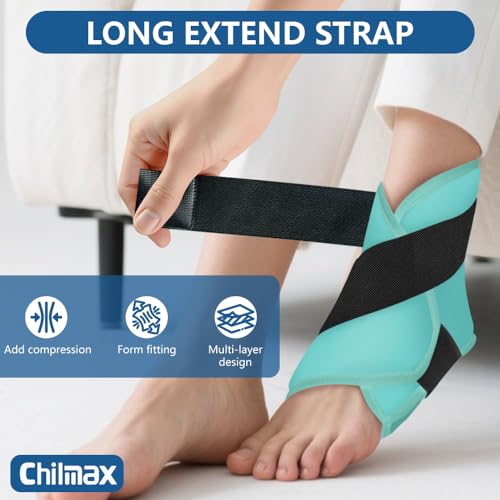 Ankle Heel Ice Pack Wrap Brace for Swelling,Gel Cold/Hot Therapy Wrap for Sprained Ankle, Achilles Tendonitis, Plantar Fasciitis,Foot Pain,Adjustable Strap,Reusable Compression Wrap (Green) - color: Green