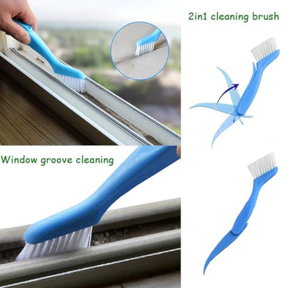 12Pcs Small Cleaning Brush, Crevice Gap Cleaning Brush,Door Window Track Groove Corner Crevice Cleaning Brushes for Cleaning Window Grooves/Bathroom/Toilet Corner/Kitchen/Faucet/Sink/Keyboards
