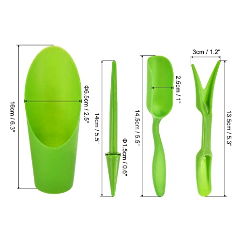 MECCANIXITY Garden Shovel Hand Tools Transplanting Succulent Cultivation Digging Scoops Kits, Green - color: Green