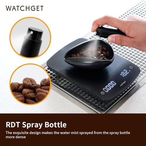 watchget Coffee Bean Dosing Cup & RDT Spray Bottle Kit, Black | 10ml Static Reducing Sprayer; Ceramic Single Dose Tray for Coffee & Tea;Espresso Brewing Accessory for Home & Espresso Bars - color: Black