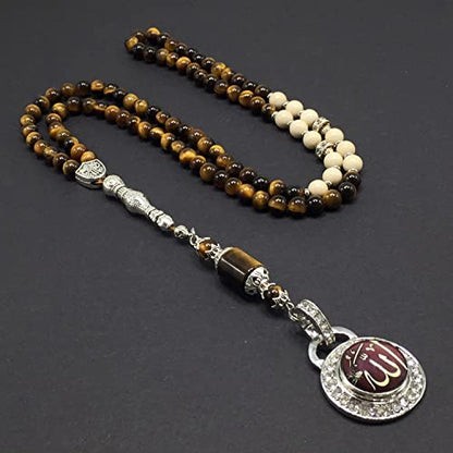 Special Prayer Beads Series -99 beads- Tesbih Tasbih Tasbeeh Misbaha Masbaha Subha Sebha Sibha (Unique Design Stylish Tiger Eye Model -6 mm-99 Small Beads-) - color: Unique Design Stylish Tiger Eye Model -6 mm-99 Small Beads-