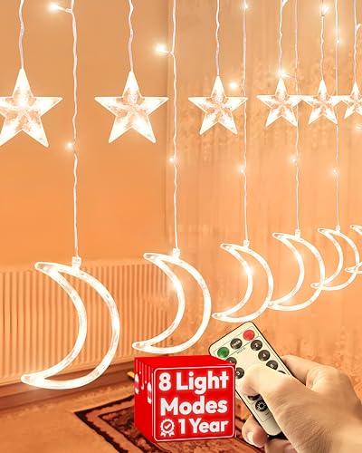 OLEEK Ramadan String Lights - Ramadan Decorations for Home 2026 - Ramadan Decoration Lights - Ramadan Gifts for Kids - Ramadan Decor - Ramadan Lights Decorations - Ramadan led Lights - Ramadan Moon - style: Moons