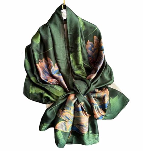 Xyueanlo Scarfs for Women Lightweight Scarves Fashion Print Floral Pattern Head Scarf Wraps Shawls - color: Flower Green
