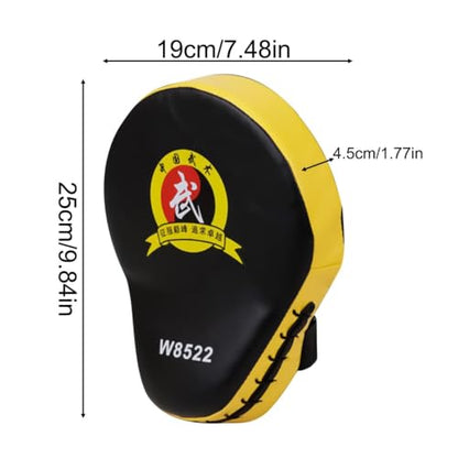 Punching Pads - High Density Foam Material, Strike Training Tool, Shock Absorbing Durable Kickboxing Mitts, Handheld Combat Practice | Thai Karate MMA for Home Gym Workout Exercise - color: Yellow