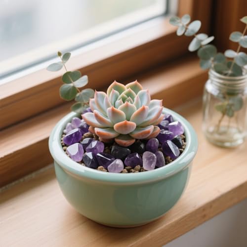0.96LB Natural Amethyst Aquarium Gravel Vase Filler Crushed Crystal Quartz Succulent Rocks Fish Tank Decor Pebbles Bulk Polished Irregular Shaped - Amethyst - color: Amethyst