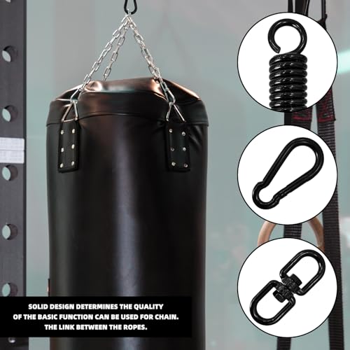 Heavy Bag Spring Punching Bag Hanging Kit with Swivel & 2 Carabiners Hanger | 360° rotational heavy duty hanging accessory, suitable for boxing heavy bags, gym swings and trapeze installation