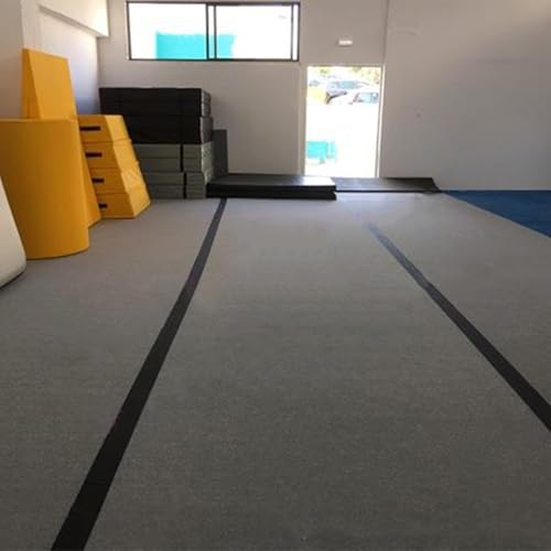 Gymnastics Tumbling Mat 1.6" Thick – Non-Slip Carpet Surface, Unfoldable Wrestling Mat for MMA, Cheerleading, Home Gym, 4'x8' Exercise Foam Mat - color: Gray, size: 1008*72*1.6in