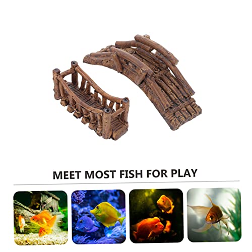 GALPADA 2pcs Aquarium Bridge Decor for Fish Tanks Fake Bridge Adornment for Aquatic Landscapes Shrimp and Turtle Accessories for Aquatic Environments