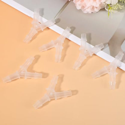 8 Pcs 5mm Tube Connector Y Water Fitting 3way Hose Splitter Plastic Hose Connector BarbPipe Tubing Joint Splicer Connectors Cannula for Pipe Household Transparent