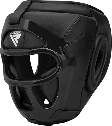 RDX Boxing Headgear MMA Muay Thai, Removable Face Grill, Head Gear for Sparring Grappling Martial Arts Kickboxing Taekwondo Karate BJJ Training - color: Black, size: X-Large