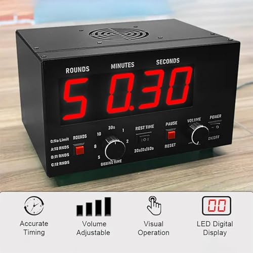 Boxing Interval Timer, Professional Gymnastics Timer with LED Display, Workout Times and Selectable Cycle Reps, Gymnastics Interval Timer,Blue - color: Blue