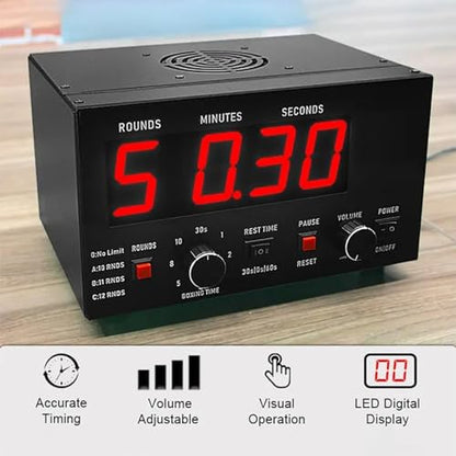 Boxing Interval Timer, Professional Gymnastics Timer with LED Display, Workout Times and Selectable Cycle Reps, Gymnastics Interval Timer,Blue - color: Blue