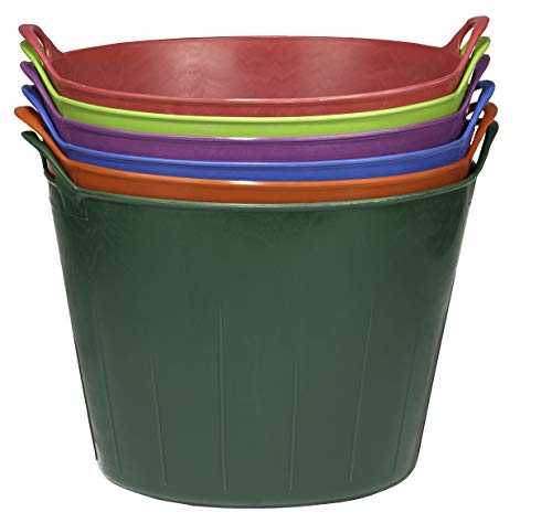 Little Giant® Poly/Rubber FlexTub Bucket | Ultra Durable & Versatile Farm Tub | Plastic Synthetic Gardening Tub (1, Hot Pink) - color: Hot Pink