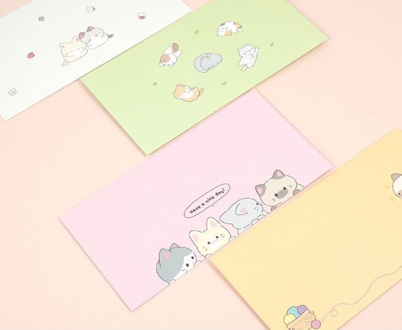 16 Pcs Money Envelopes Cash Envelopes, 8 Designs, 3.5 x 7 Inch (Cat) - style: Cat