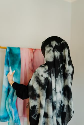 Women's Signature Lux Cotton-Modal Hijab Scarf. Soft, Breathable, Lightweight Wrap or Shawl for Modest Everyday Fashion - color: Obsidian Mist