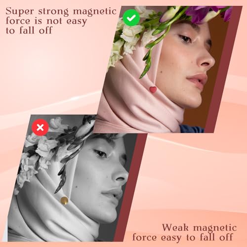 20 Pairs Hijab Magnets for Women, Strong Pinless Magnetic Pins Hijab Accessories, 5 Styles Multi-Functional Brooch Clasp for Scarves Shawl Dress
