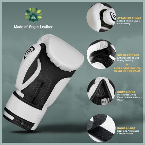 Kids Boxing Gloves for 3-10 Years 4 oz Youth Boxing Gloves Junior Punching Gloves MMA Muay Thai Boys and Girls Training Gloves - color: White/Black