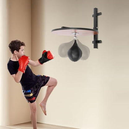 Speed Bag Platform Kit, Wall Mounted Speed Bag Platform with Punching Ball & 360° Swivel, Adjustable Height Heavy Duty Boxing Training Equipment for Homes, Gyms, Companies, Schools, Etc