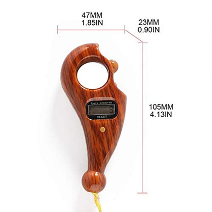 Digital Finger Tasbeeh Misbaha Counter for Prayer Islamic Tasbih Muslim (Walnut)
