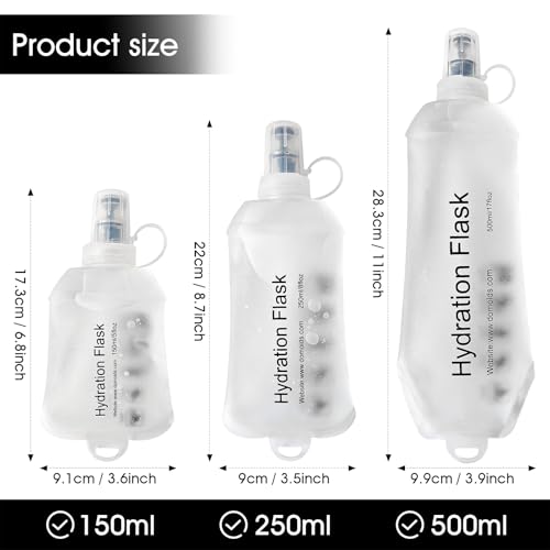 GUYI GYGYL Soft Flask, Collapsible Water Bottle for Sports, 150ml White - color: 150ml White