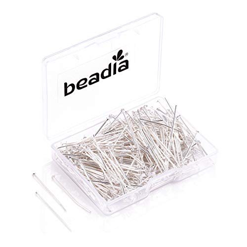 BEADIA Head Pins Silver for DIY Jewelry Making 30mm 300pcs - color: Silver, size: 30mm