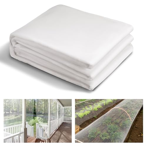 10x33ft Strong PP Nanocomposite Mosquito Net Garden Netting, White | Ultra-fine Mesh, Tear-resistant, Bird Insect Pest Barrier Screen, Patio/Balcony/Porch/Raised Beds/Tree Protection - color: White, size: 10x33 FT