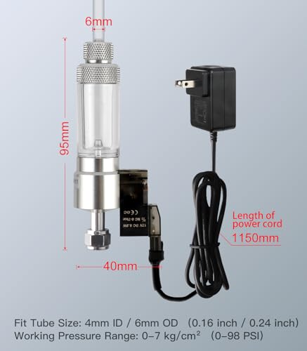 CO2 Bubble Counter with Solenoid Valve and Check Valve for CO2 Generator Regulator Planted Aquarium Screw Connection - color: Screw connection with Bubble Counter