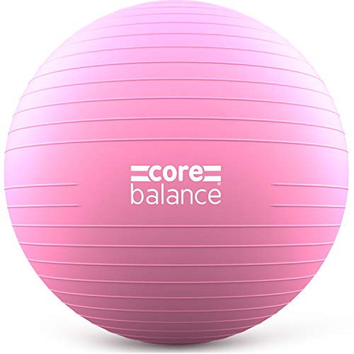 Core Balance Exercise Ball, Stability Ball for Yoga, Pilates and Fitness, Gym Ball for Home Gym and Office Chair, Training, Physical Therapy, Anti Burst, Pump Included, 55cm 65cm 75cm 85cm - color: Pink, size: XXL (31–33in | 78–85cm)