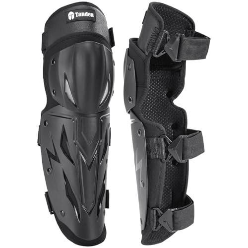 Tanden Motorcycle Knee Pads for Men Knee and Shin Guards, Motorcycle Leg Protection Armor Motocross Knee Guards Dirt Bike Pads Adjustable Crashproof Adult Protective Gear - size: 2Pcs