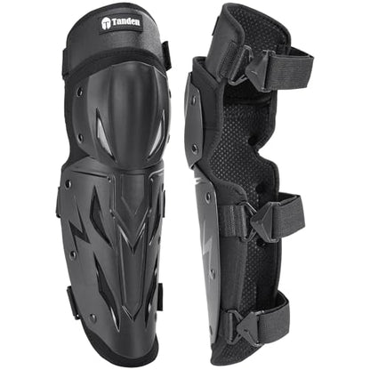 Tanden Motorcycle Knee Pads for Men Knee and Shin Guards, Motorcycle Leg Protection Armor Motocross Knee Guards Dirt Bike Pads Adjustable Crashproof Adult Protective Gear - size: 2Pcs