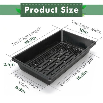 Sckee Upgraded 5 Pack Plant Growing Trays Seed Starting Tray Microgreens Growing Trays Seedling Plant Germination Starter Tray Transplant Fodder Flats, No Holes, No Leakage, Reusable (1017) - size: 1017