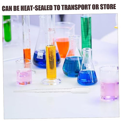 100pcs 3ML Pasteur Pipette Lab Transfer Pipettes Disposable Dropper for Mixing Washable Soft and Pliable