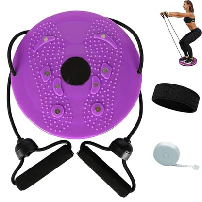 Waist Sculptor, 2026 New Lovely Waist Twister Machine Exercise with Arm Bands, Adjustable Ab Twister Board Twisting Waist Disc for Legs, Buttocks, Hip Exercise Training, Shaping the Body - color: Purple