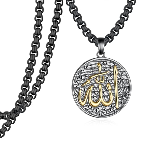 Allah Necklace for Men 925 Sterling Silver Islamic Jewelry Muslim Jewelry Gifts for Men Women
