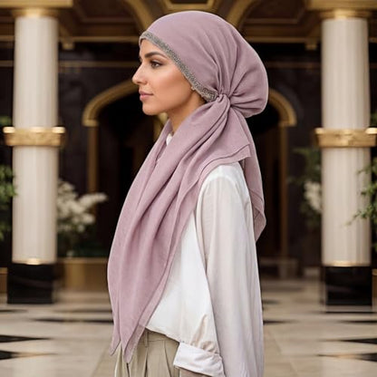Instant Hijab for Women: Hijab Scarf, Hijabs for Women Muslim, Muslim Head Scarf, Easy Slip on - color: Purple
