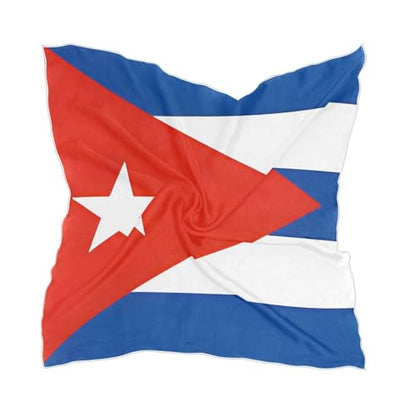 Women's Silk Scarf Square Satin Head Scarves Fashion Neck Scarf Hair Wraps Silk Bandana - color: Cuba Flag