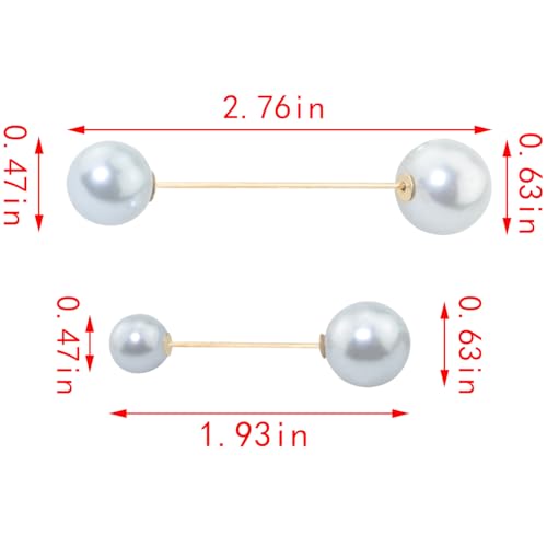 ZCZQC 6PCS Women's Fake Pearl Brooch Sweater Shawl Clip Full Clothes Simple Pin Anti-skidding Waist Pearl Buttons For Scarf Collar Cardigan