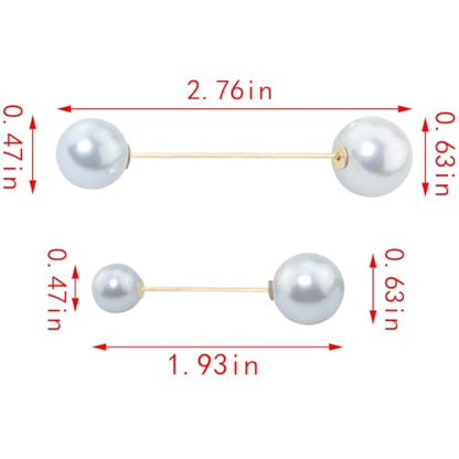 ZCZQC 6PCS Women's Fake Pearl Brooch Sweater Shawl Clip Full Clothes Simple Pin Anti-skidding Waist Pearl Buttons For Scarf Collar Cardigan