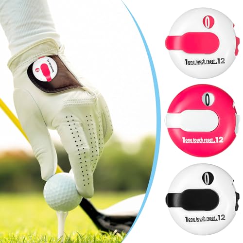 Golf Stroke Counter 1.2 Inch with Touch Reset - color: Pink White