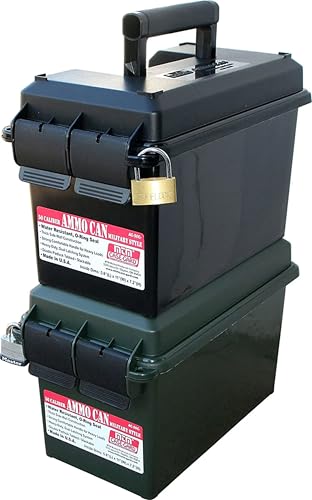 MTM AC50C-40 Ammo Can, 50-Caliber, Heavy-Duty Dual Latching System, Rugged Polypropylene Plastic, O-Ring Seal System, Water Resistant, Bulk Ammo Storage, USA Made, Black - color: Black