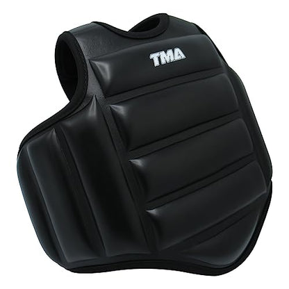 TMA Kids Boxing Belly Pad Chest Guard MMA Body Protector Martial Arts Rib Shield Armour Taekwondo Training (10 to 15 Year Old)
