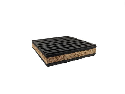 4"x4" PROFESSIONAL GRADE Cork and Ribbed Neoprene Vibration Pad 1 Pack - size: 4x4