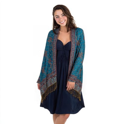 TUSHUSTY Pashmina Feel Rave Shawl Wrap for Women Men Hijab Scarf - color: Teal