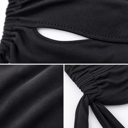 Jersey Hijab Undercap with Earhole, Slouchy Stretch Beanie Inner Caps, Breathable Under Scarf Liner Cap (1PC/3PC) - color: Black+navy+khaki