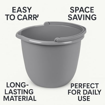 10 Qt. Spout Pail – Classic Titanium Plastic Utility Bucket with Comfortable Handle, Durable Multi-Purpose Pail for Household Cleaning & Storage