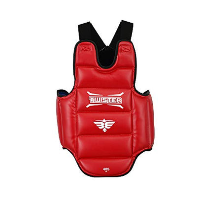 Twister Karate Taekwondo Boxing Muay Thai MMA Chest Guard | Reversible Chest Protector for Men and Women | Abdominal Protector for Training - size: Large